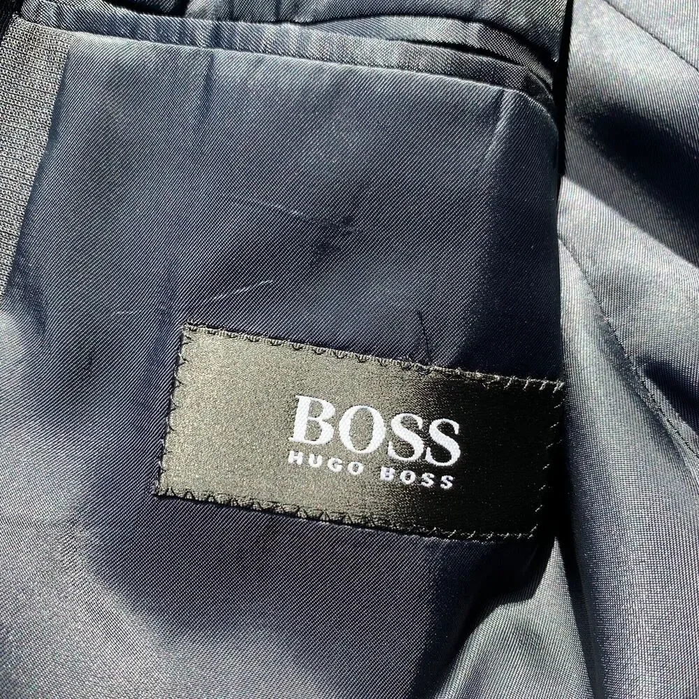 Hugo Boss Mens 42T Einstein Omega Vintage Sport Coat Charcoal Gray